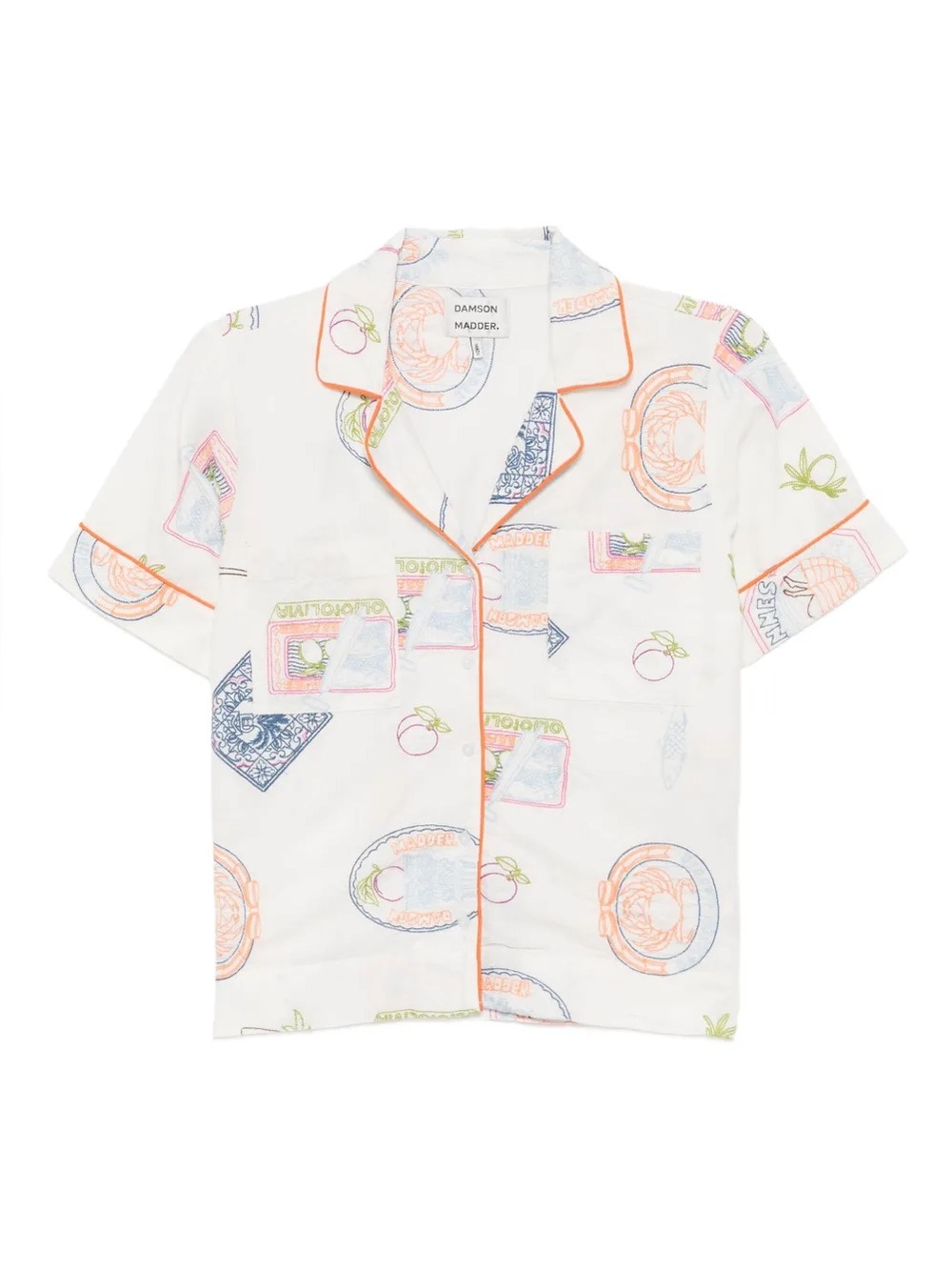 Damson Madder Chlo Linen Blend Short-Sleeve Buttondown Shirt